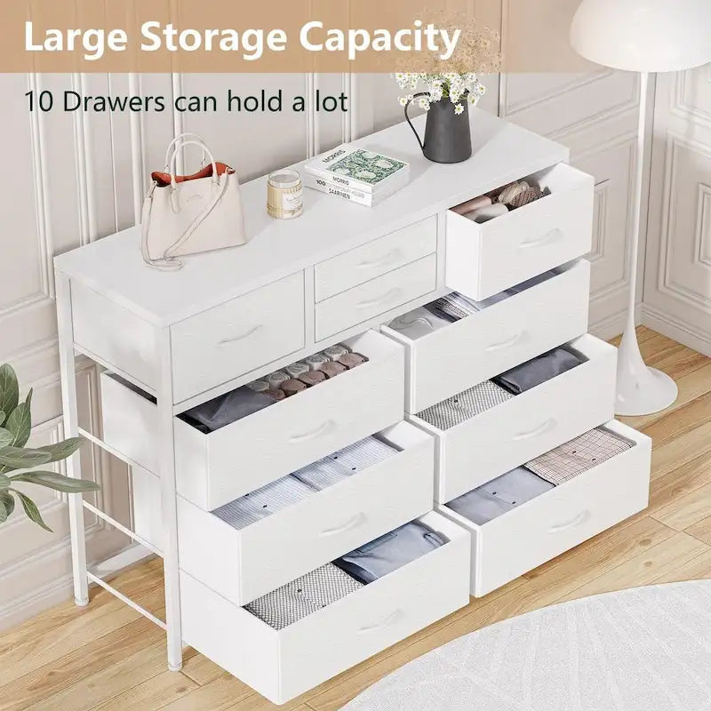 10 Drawer Dresser TV Stand - 55 inches