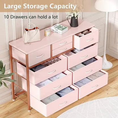 10 Drawer Dresser TV Stand - 55 inches