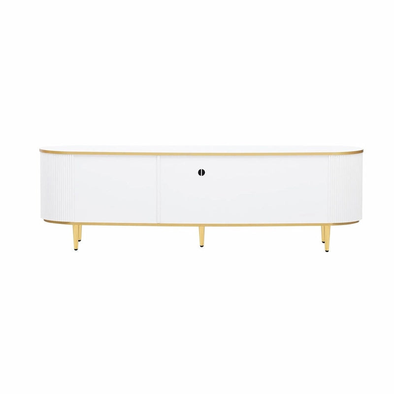 Modern TV Stand for TVs up to 80 Inches, Entertainment Center with Drawers and Cabinet