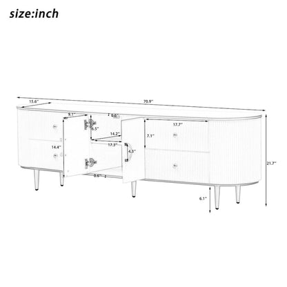 Modern TV Stand for TVs up to 80 Inches, Entertainment Center with Drawers and Cabinet