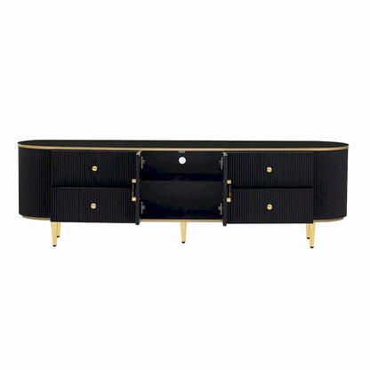 Modern TV Stand for TVs up to 80 Inches, Entertainment Center with Drawers and Cabinet