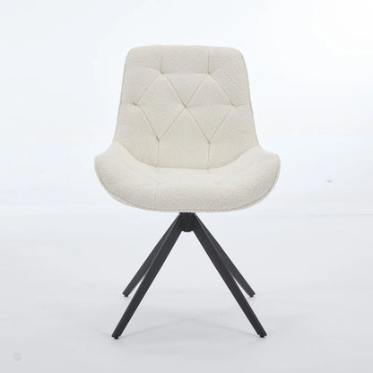 XINMICS Swivel Dining Chairs, Boucle Upholstered Accent Chairs Living Room Chairs Desk Office Arm Chair