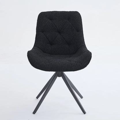 XINMICS Swivel Dining Chairs, Boucle Upholstered Accent Chairs Living Room Chairs Desk Office Arm Chair