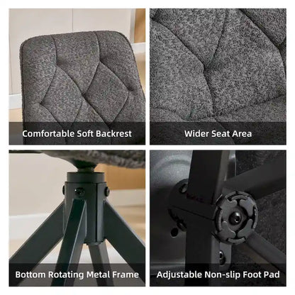 XINMICS Swivel Dining Chairs, Boucle Upholstered Accent Chairs Living Room Chairs Desk Office Arm Chair