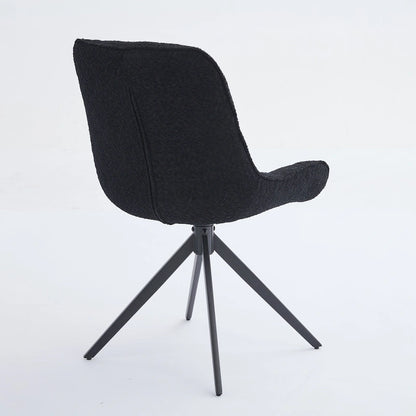 XINMICS Swivel Dining Chairs, Boucle Upholstered Accent Chairs Living Room Chairs Desk Office Arm Chair