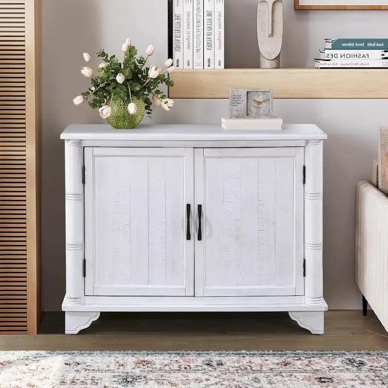 Mid Century 40  Sideboard Buffet Console Table with Adjustable Shelf