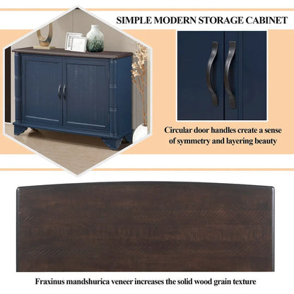 Mid Century 40  Sideboard Buffet Console Table with Adjustable Shelf