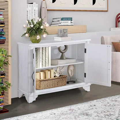 Mid Century 40  Sideboard Buffet Console Table with Adjustable Shelf
