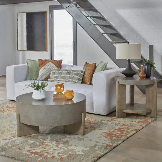 Affinity Dusty Taupe & Concrete 3 Piece Round Cocktail Table Set