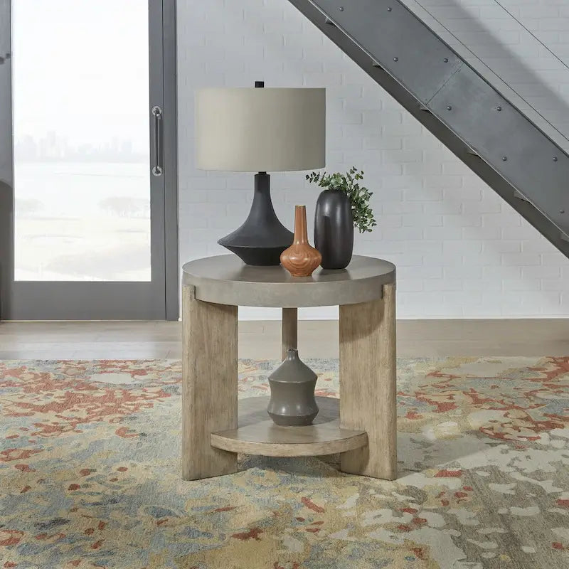 Affinity Dusty Taupe & Concrete 3 Piece Round Cocktail Table Set