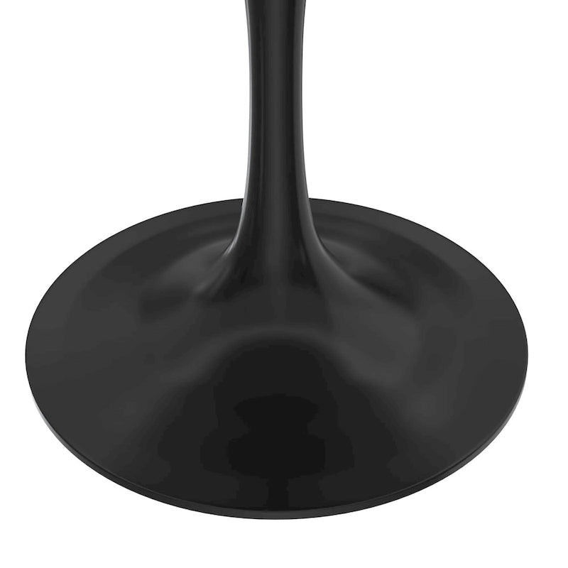 LeisureMod Verve 36  Round Dining Table with MDF Wood TableTop and Black Steel Base for Kitchen & Dining Room