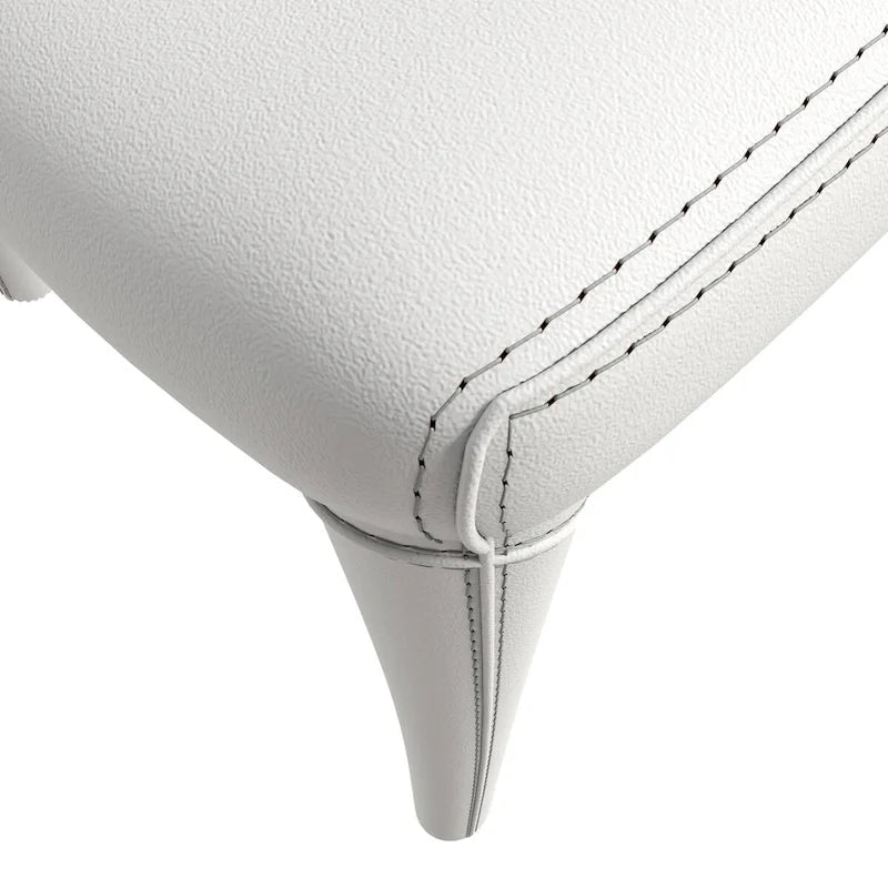 Solace Modern Dining Chair in Upholstered Leather with Steel Frame & Legs by LeisureMod