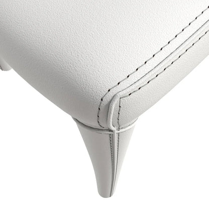 Solace Modern Dining Chair in Upholstered Leather with Steel Frame & Legs by LeisureMod
