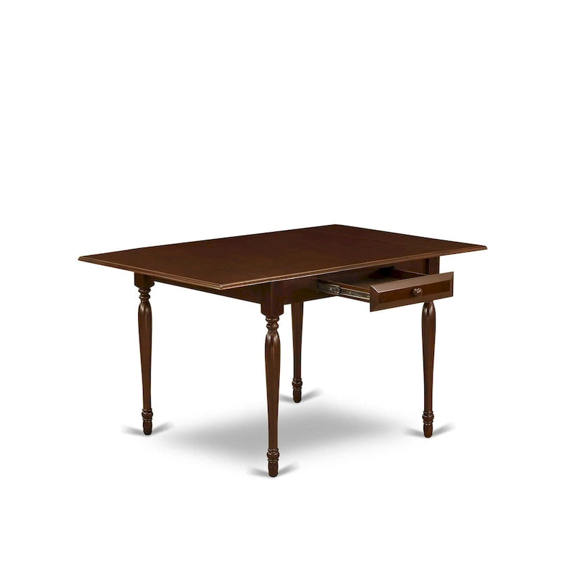 East West Furniture Dining Set Contains a Rectangle Dining Room Table with Dropleaf and Parson Chairs (Pieces Options)