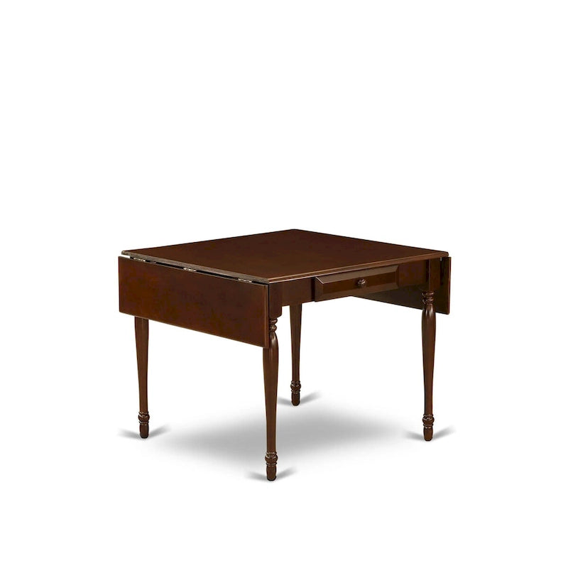East West Furniture Dining Set Contains a Rectangle Dining Room Table with Dropleaf and Parson Chairs (Pieces Options)