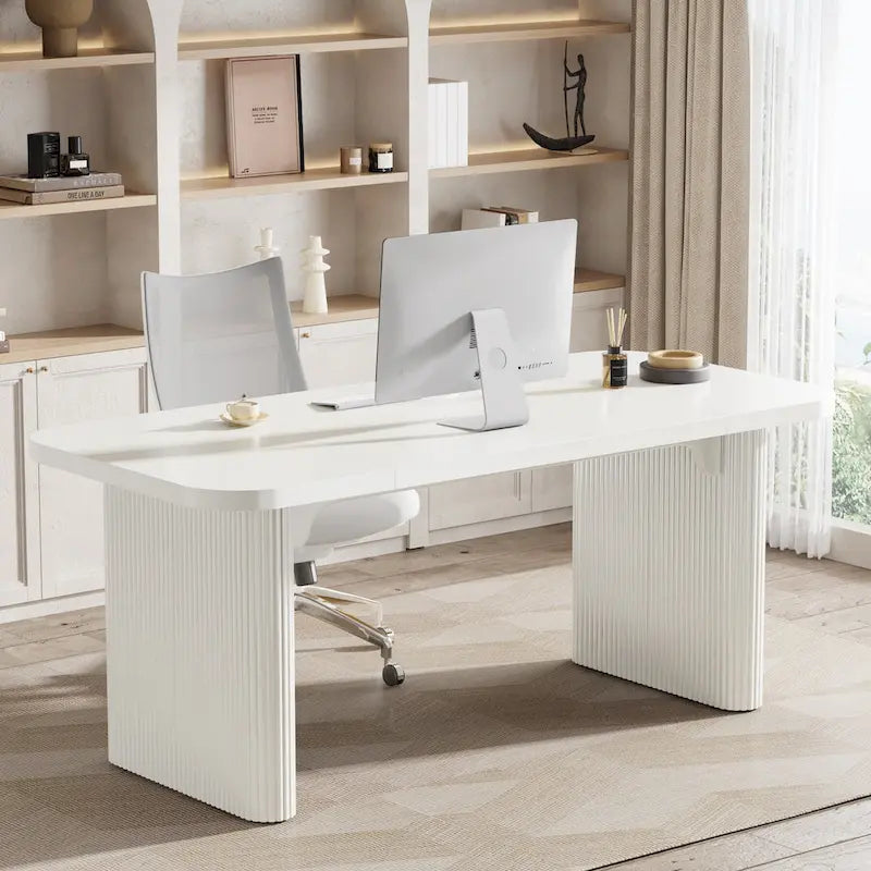 63  Computer Desk for Home Office, Simple Rectangular Writing Table for Study Room Bedroom