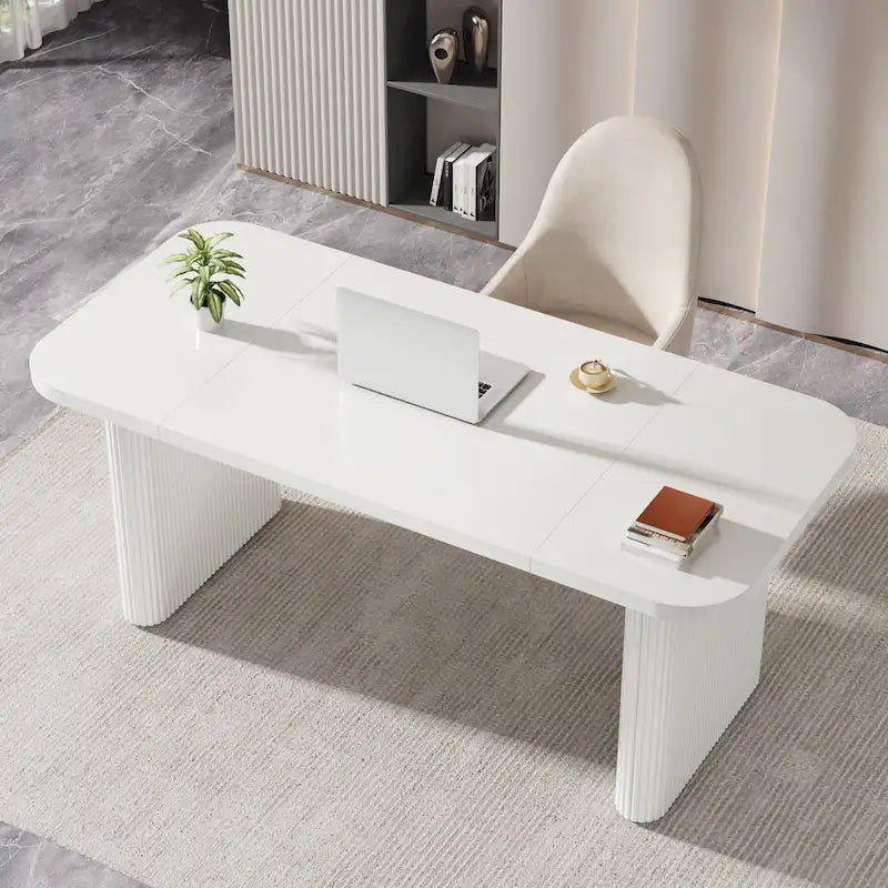 63  Computer Desk for Home Office, Simple Rectangular Writing Table for Study Room Bedroom