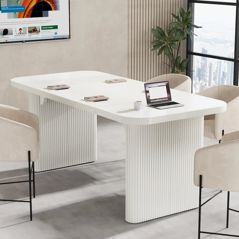 63  Computer Desk for Home Office, Simple Rectangular Writing Table for Study Room Bedroom