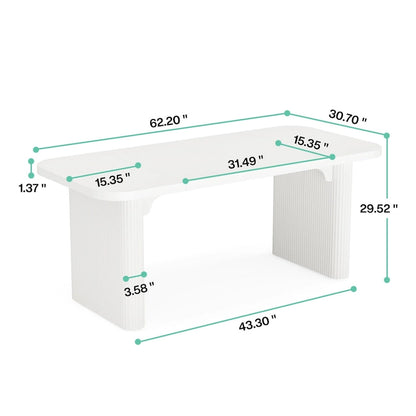 63  Computer Desk for Home Office, Simple Rectangular Writing Table for Study Room Bedroom