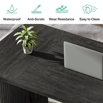 63  Computer Desk for Home Office, Simple Rectangular Writing Table for Study Room Bedroom