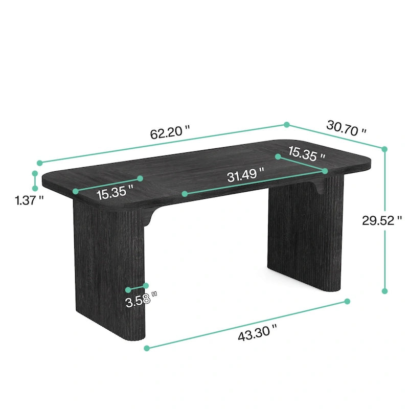 63  Computer Desk for Home Office, Simple Rectangular Writing Table for Study Room Bedroom