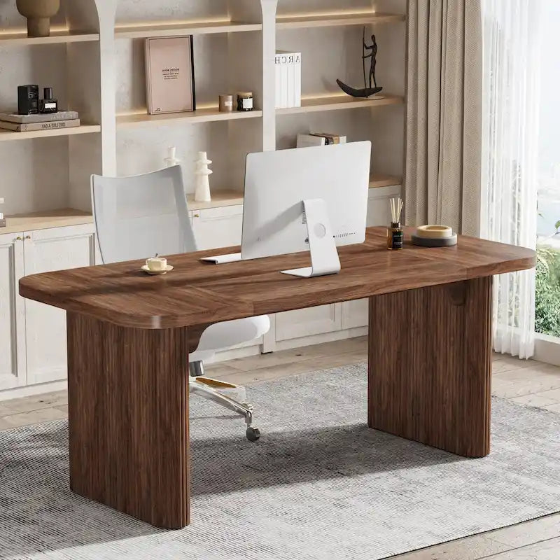 63  Computer Desk for Home Office, Simple Rectangular Writing Table for Study Room Bedroom