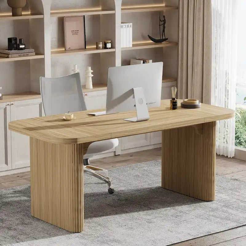 63  Computer Desk for Home Office, Simple Rectangular Writing Table for Study Room Bedroom