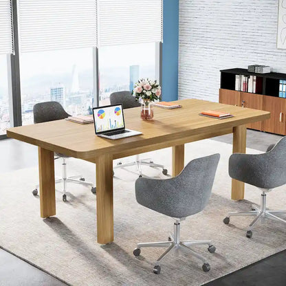 63  Large Office Computer Desk, Executive Desk with Solid Wood Legs