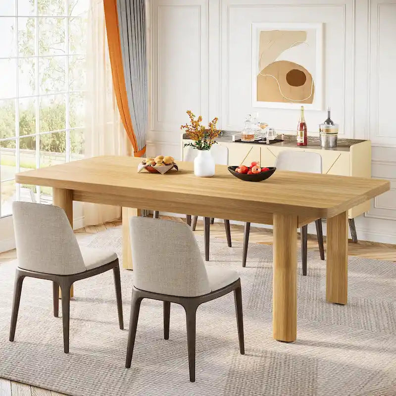 63  Large Office Computer Desk, Executive Desk with Solid Wood Legs
