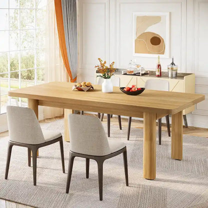 63  Large Office Computer Desk, Executive Desk with Solid Wood Legs