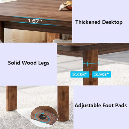 63  Large Office Computer Desk, Executive Desk with Solid Wood Legs