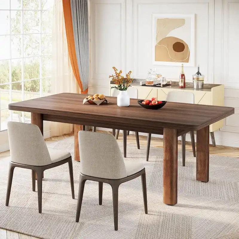 63  Large Office Computer Desk, Executive Desk with Solid Wood Legs