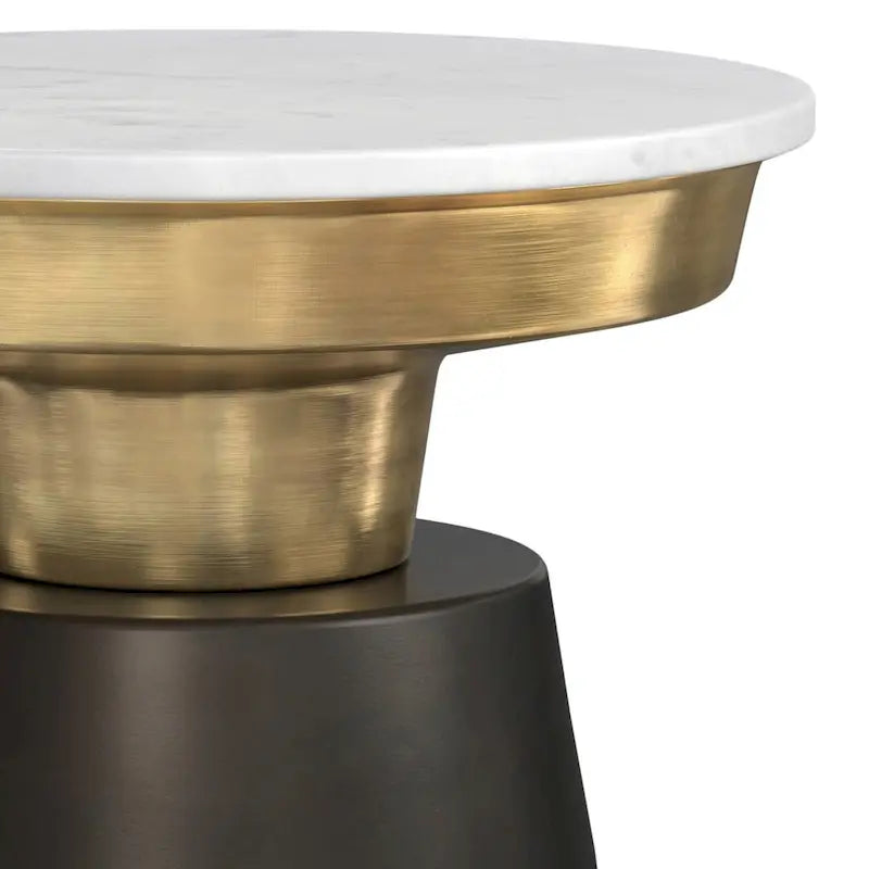 WYNDENHALL Arna Contemporary 16 inch Wide Metal Side Table in Black, Gold - 16 D x 16 W x 19.5 H