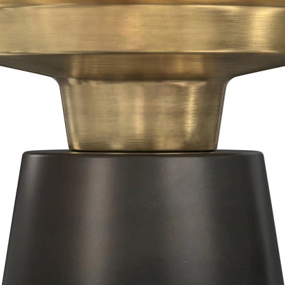 WYNDENHALL Arna Contemporary 16 inch Wide Metal Side Table in Black, Gold - 16 D x 16 W x 19.5 H