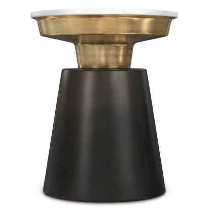 WYNDENHALL Arna Contemporary 16 inch Wide Metal Side Table in Black, Gold - 16 D x 16 W x 19.5 H