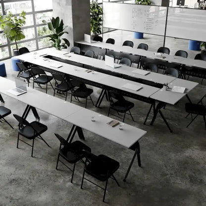 Commercial Nesting Flip Training Table with Steel Frame and Y-Legs - 23.5W x 60D x 30H