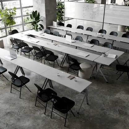 Commercial Nesting Flip Training Table with Steel Frame and Y-Legs - 23.5W x 60D x 30H