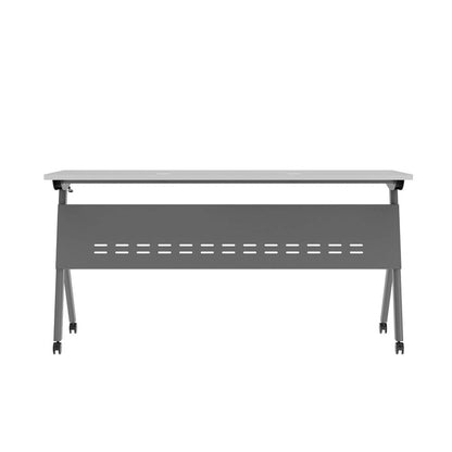 Commercial Nesting Flip Training Table with Steel Frame and Y-Legs - 23.5W x 60D x 30H