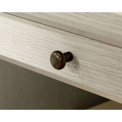 Glacier Oak Single Pedestal Desk with File Drawer