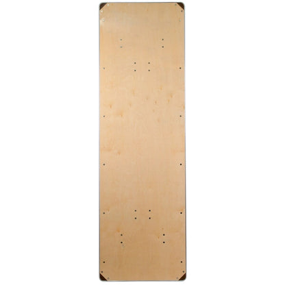 8-Foot Rectangular Birchwood Folding Banquet Table with Corner Guards