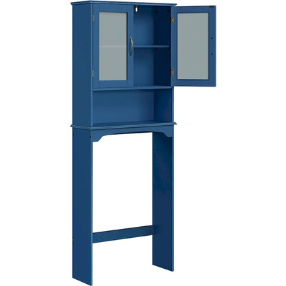 Yaheetech Bathroom Organizer Over The Toilet,2-Door,1 Open-Shelf