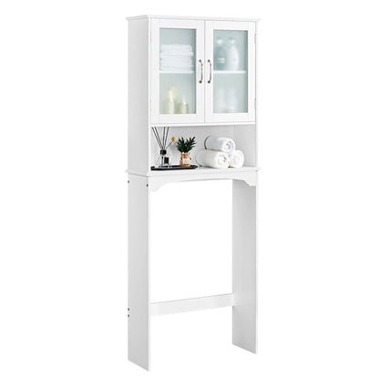 Yaheetech Bathroom Organizer Over The Toilet,2-Door,1 Open-Shelf