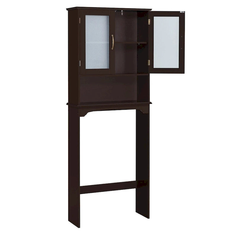 Yaheetech Bathroom Organizer Over The Toilet,2-Door,1 Open-Shelf