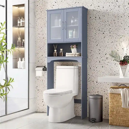 Yaheetech Bathroom Organizer Over The Toilet,2-Door,1 Open-Shelf
