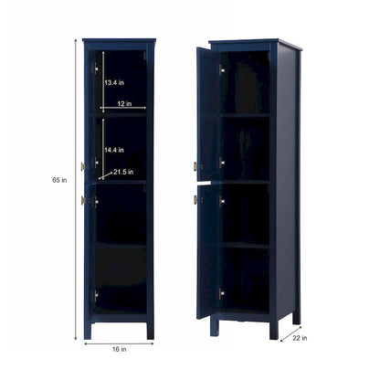 Indigo Home 16 Inch Bathroom Linen Storage Freestanding Cabinet