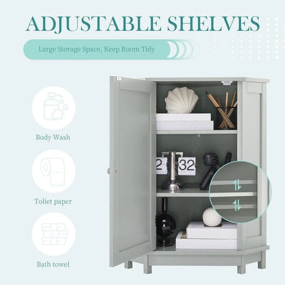 Grondin Modern Style Wooden Triangle Corner Accent Storage Cabinet with Interior Adjustable Shelves for Living Room Bathroom