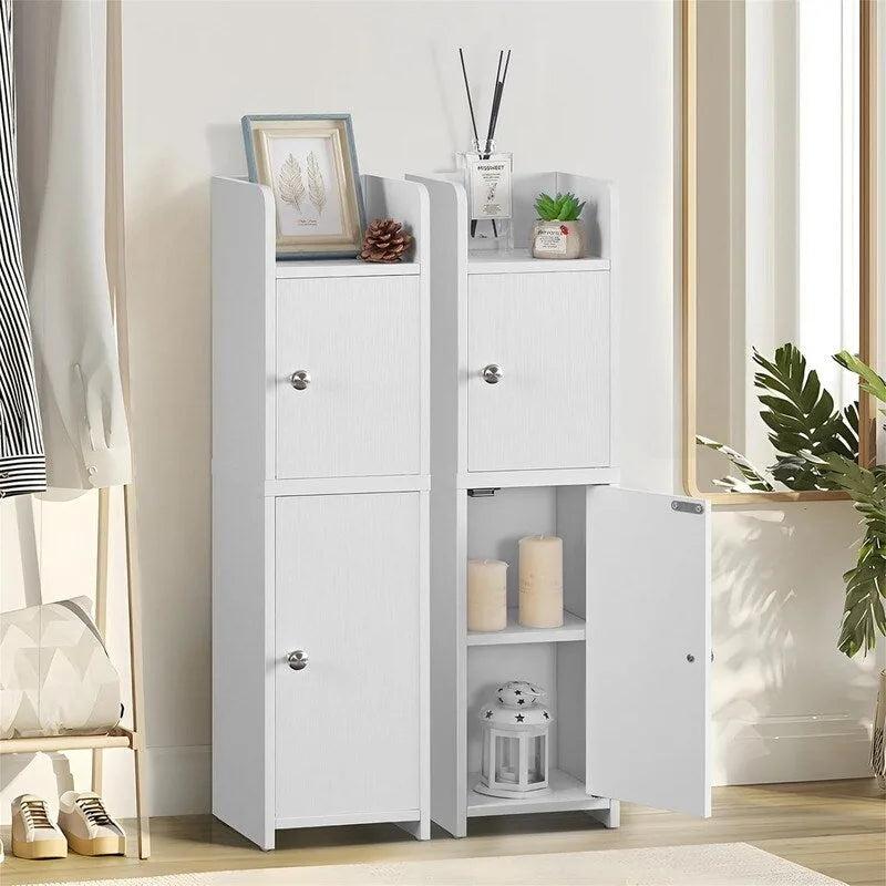 Small Bathroom Storage Cabinet Small Cabinet with Doors and Adjustable Shelves - 7.1 D x 7.9 W x 29.7 H
