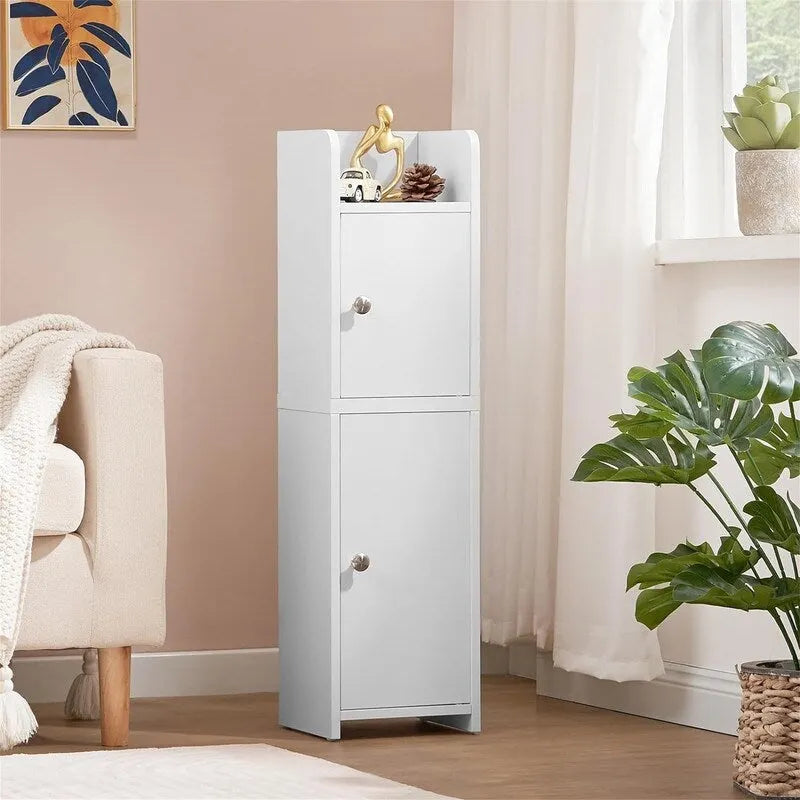 Small Bathroom Storage Cabinet Small Cabinet with Doors and Adjustable Shelves - 7.1 D x 7.9 W x 29.7 H