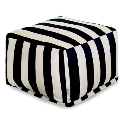Majestic Home Goods Vertical Stripe Ottoman Outdoor Indoor
