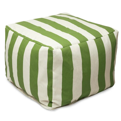 Majestic Home Goods Vertical Stripe Ottoman Outdoor Indoor
